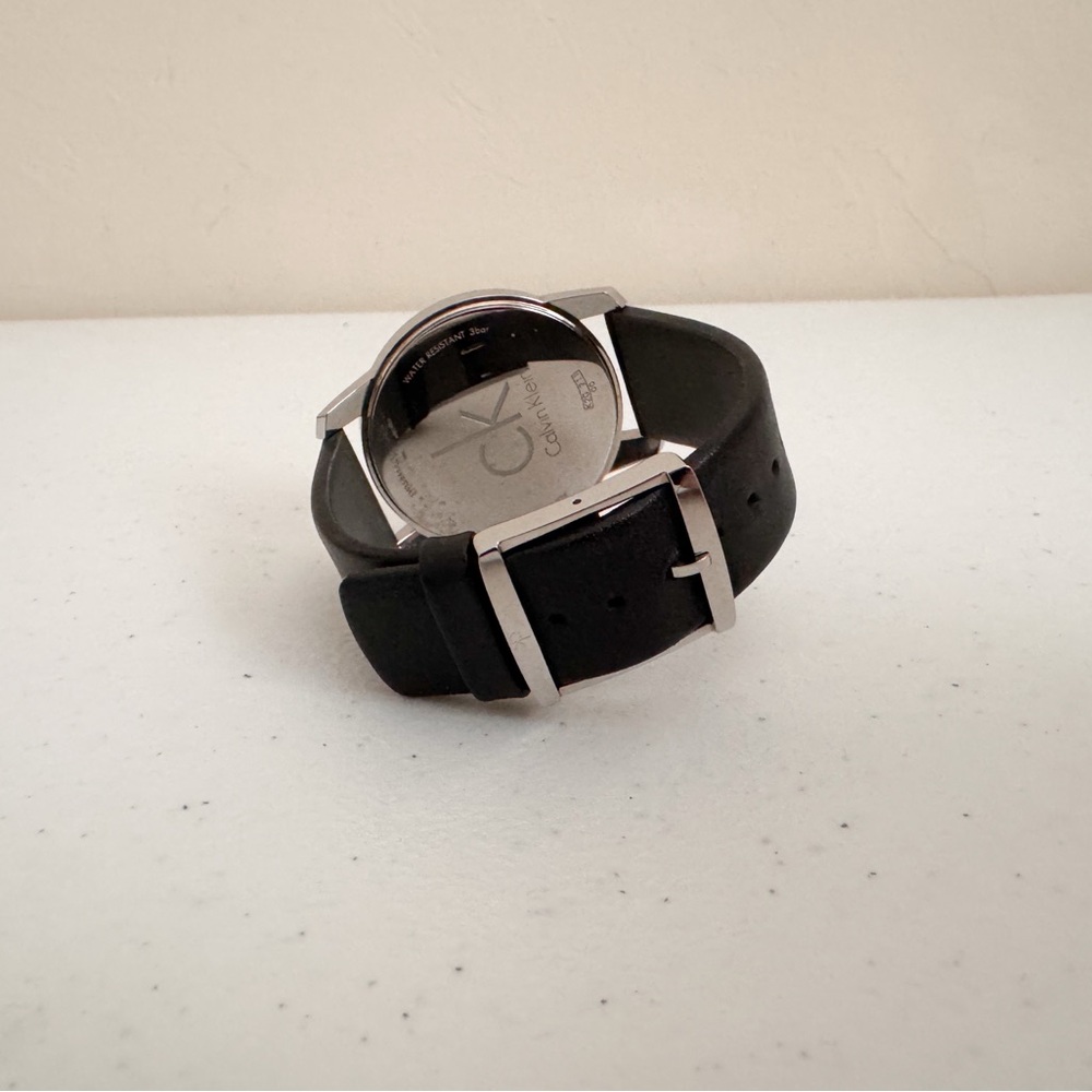 Calvin Klein Silver Dial Black Strap Watch - Picture 10 of 10
